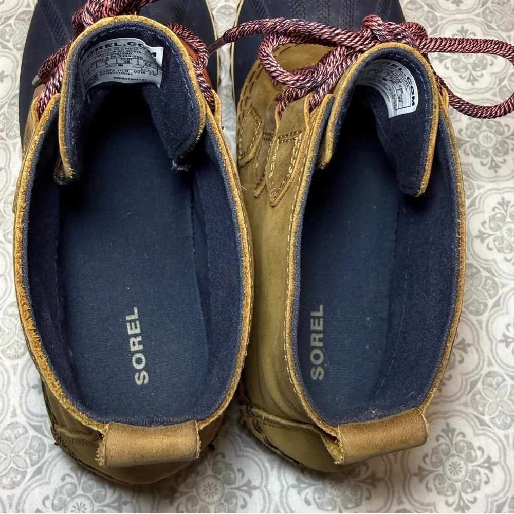 Sorel Women's Out N About Leather Waterproof Duck Boot Tan Brown Sz 7